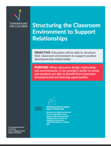 Toolkit on Structuring the Classroom Environment to Support Relationships
